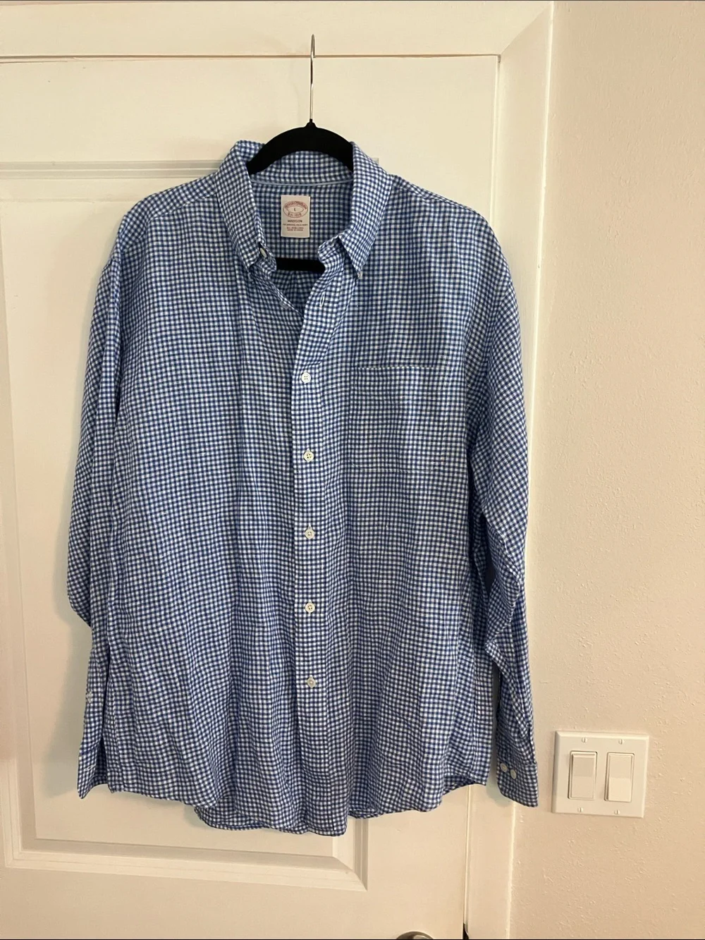 Brooks Brothers Blue and White Gingham Button-Down Shirt